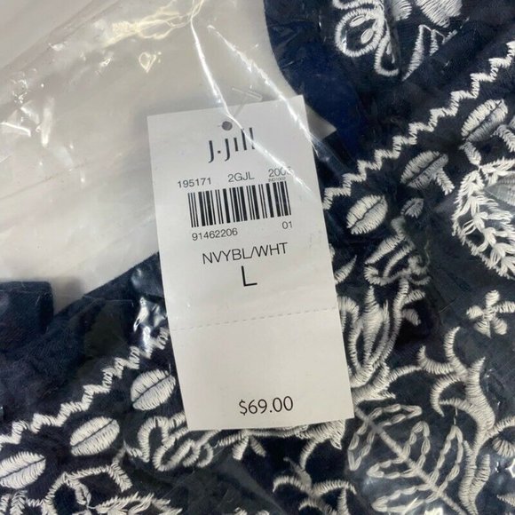 J. Jill Womens Off Shoulder Flounce Knit Top Blue - Picture 6 of 6